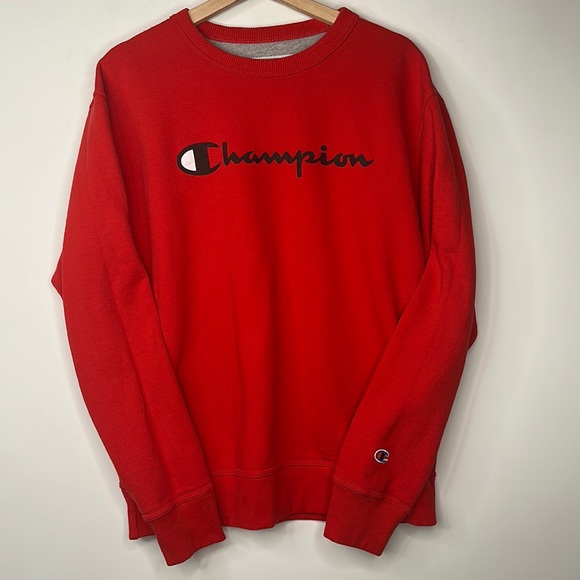 Champion Sweatshirt Mens Size M Red - Picture 1 of 9